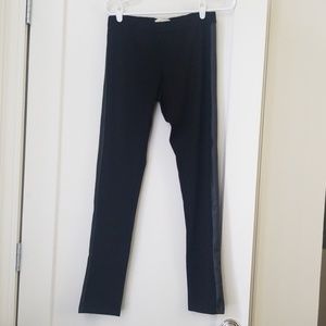 Cotton legging with leather strip